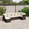 Salon de jardin avec coussins 7 pcs marron résine tressée 508777508777