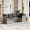 Salon de jardin 6 pcs avec coussins gris clair résine tressée 508782508782