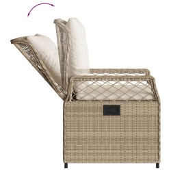 Ensemble à manger de jardin et coussins 3 pcs Beige poly rotin 508784508784