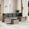 Salon de jardin 6 pcs avec coussins gris clair résine tressée 508786508786