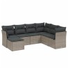 Salon de jardin avec coussins 7 pcs gris clair résine tressée 508787508787