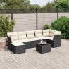 Salon de jardin 8 pcs avec coussins noir résine tressée 508789508789