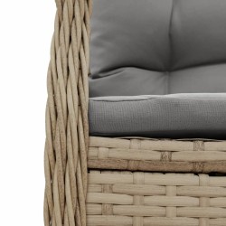 Ensemble à manger de jardin et coussins 3 pcs Beige poly rotin 508794508794