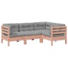 Salon de jardin 4 pcs et coussins bois massif sapin de douglas 508810508810