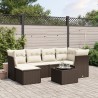 Salon de jardin avec coussins 7 pcs marron résine tressée 508815508815