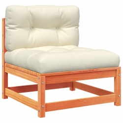 Salon de jardin 5 pcs avec coussins cire marron bois pin massif 508816508816