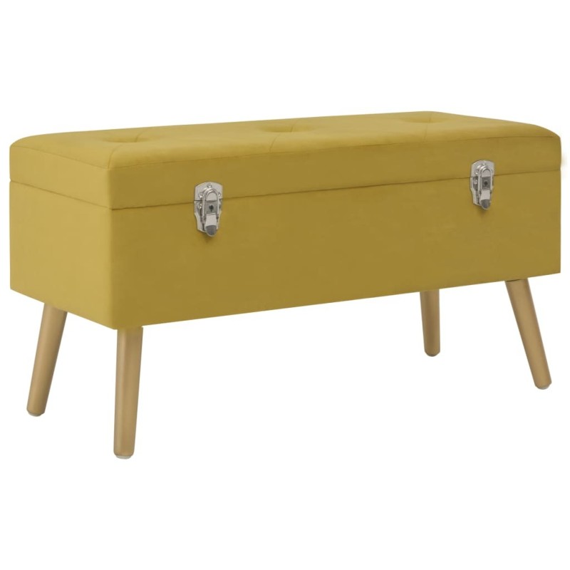 Banc avec compartiment de rangement 80cm Jaune moutarde Velours 508822508822