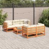 Salon de jardin 6 pcs avec coussins cire marron bois pin massif 508824508824