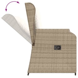 Salon de jardin avec coussins 3 pcs beige résine tressée 508832508832