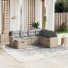 Salon de jardin avec coussins 7pcs mélange beige résine tressée 508833508833