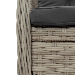 Ensemble à manger de jardin 3pcs coussins gris clair poly rotin 508842508842