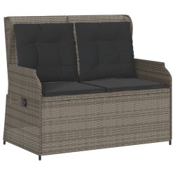 Salon de jardin 3 pcs avec coussins Gris Résine tressée 508849508849
