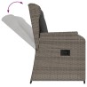 Salon de jardin 3 pcs avec coussins Gris Résine tressée 508849508849