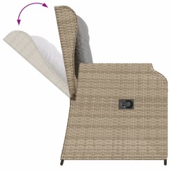 Salon de jardin avec coussins 3 pcs beige résine tressée 508850508850