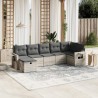 Salon de jardin avec coussins 7 pcs gris clair résine tressée 508855508855