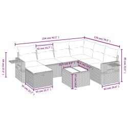 Salon de jardin 8 pcs avec coussins noir résine tressée 508857508857