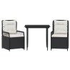 Ensemble à manger de jardin avec coussins 3 pcs Noir 508866508866