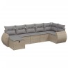 Salon de jardin avec coussins 7pcs mélange beige résine tressée 508872508872