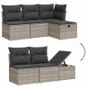 Salon de jardin 6 pcs avec coussins gris clair résine tressée 508877508877
