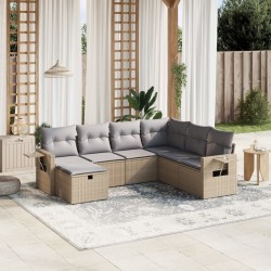 Salon de jardin avec coussins 7pcs mélange beige résine tressée 508878508878