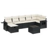 Salon de jardin 8 pcs avec coussins noir résine tressée 508879508879