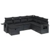 Salon de jardin 7 pcs avec coussins noir résine tressée 508880508880