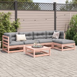 Salon de jardin 6 pcs et coussins bois massif sapin de douglas 508883508883