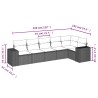 Salon de jardin avec coussins 6 pcs marron résine tressée 508884508884