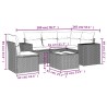 Salon de jardin 6 pcs avec coussins noir résine tressée 508889508889