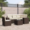 Salon de jardin avec coussins 6 pcs marron résine tressée 508891508891