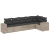 Salon de jardin 6 pcs avec coussins gris clair résine tressée 508896508896