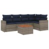 Salon de jardin 6 pcs avec coussins gris résine tressée 508897508897