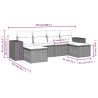 Salon de jardin 6 pcs avec coussins gris clair résine tressée 508912508912