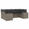 Salon de jardin 6 pcs avec coussins gris résine tressée 508914508914