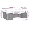 Salon de jardin 6 pcs avec coussins gris clair résine tressée 508916508916