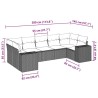 Salon de jardin avec coussins 7 pcs gris clair résine tressée 508921508921