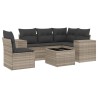 Salon de jardin 6 pcs avec coussins gris clair résine tressée 508922508922