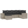 Salon de jardin 6 pcs avec coussins gris clair résine tressée 508927508927