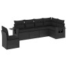 Salon de jardin 6 pcs avec coussins noir résine tressée 508939508939