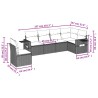 Salon de jardin 6 pcs avec coussins noir résine tressée 508939508939