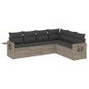 Salon de jardin 6 pcs avec coussins gris clair résine tressée 508940508940