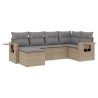 Salon de jardin avec coussins 6 pcs beige résine tressée 508945508945