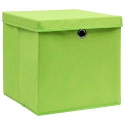 Boîtes de rangement avec couvercles 10 pcs 28x28x28 cm Vert 508953508953