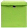 Boîtes de rangement avec couvercles 10 pcs 28x28x28 cm Vert 508953508953