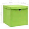 Boîtes de rangement avec couvercles 10 pcs 28x28x28 cm Vert 508953508953