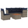 Salon de jardin 6 pcs avec coussins gris résine tressée 508964508964