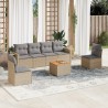Salon de jardin avec coussins 7pcs mélange beige résine tressée 508969508969
