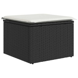 Salon de jardin 7 pcs avec coussins noir résine tressée 508980508980