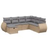 Salon de jardin avec coussins 7pcs mélange beige résine tressée 508993508993