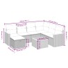 Salon de jardin 8 pcs avec coussins noir résine tressée 509004509004
